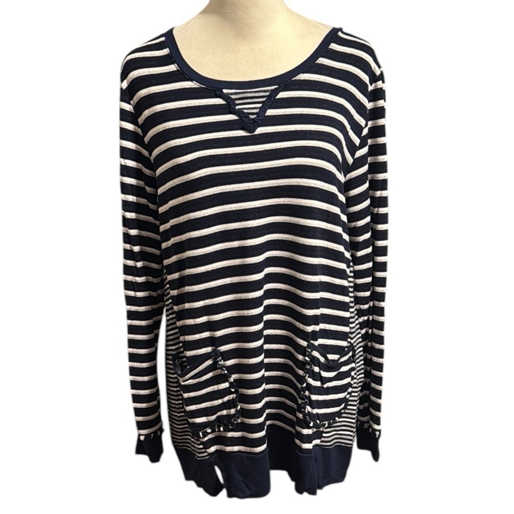 ERIN LONDON striped knit long sleeve. Size medium